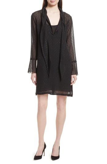 Women's Theory Metallic Silk Scarf Dress