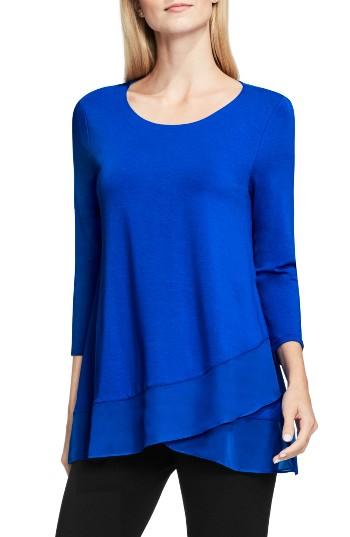 Women's Vince Camuto Asymmetrical Chiffon Hem Top - Blue