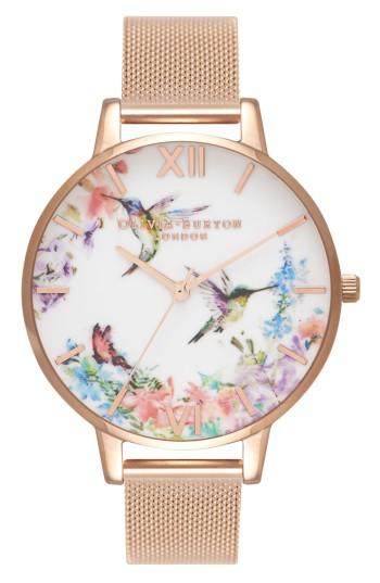 Women's Olivia Burton Painterly Mesh Strap Watch, 38mm