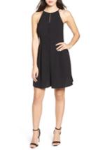 Women's Speechless Lace Inset Fit & Flare Dress - Black
