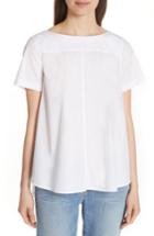 Women's Eileen Fisher A-line Stretch Organic Cotton Top - White
