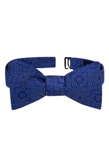 Men's Ted Baker London Ideal Botanical Silk Bow Tie, Size - Blue