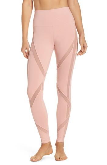 Women's Alo High Waist Mesh Inset Leggings - Pink
