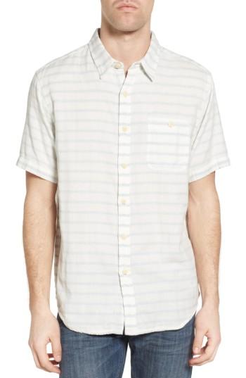 Men's True Grit Newport Stripe Sport Shirt - White