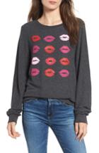 Women's Wildfox Smooches Baggy Beach Jumper Sweatshirt, Size - Black