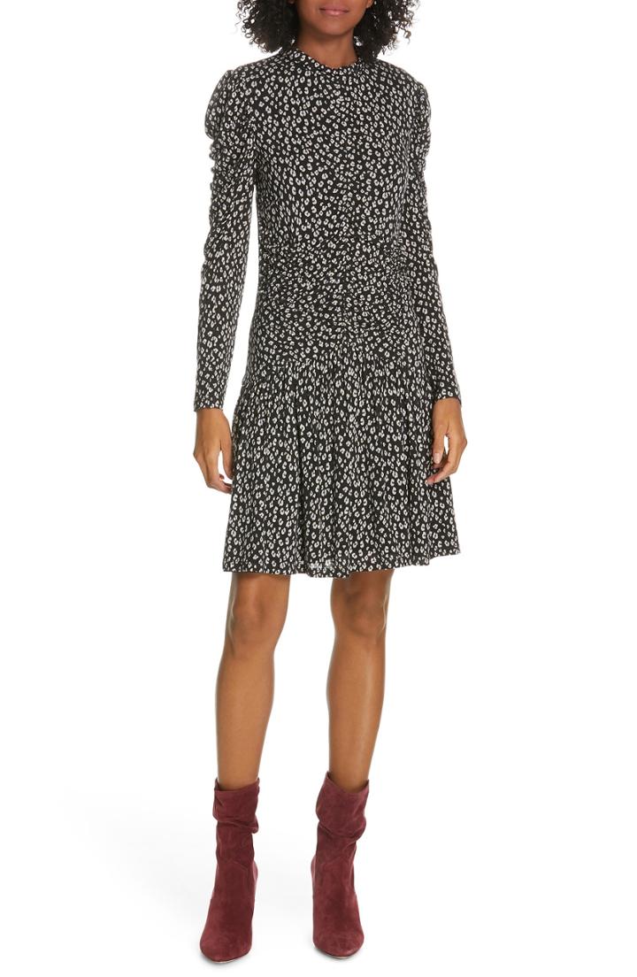 Women's Rebecca Taylor Cheetah Ruched Jersey Dress