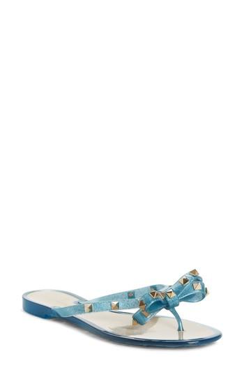 Women's Valentino Garavani 'rockstud' Flip Flop Us / 36eu - Blue