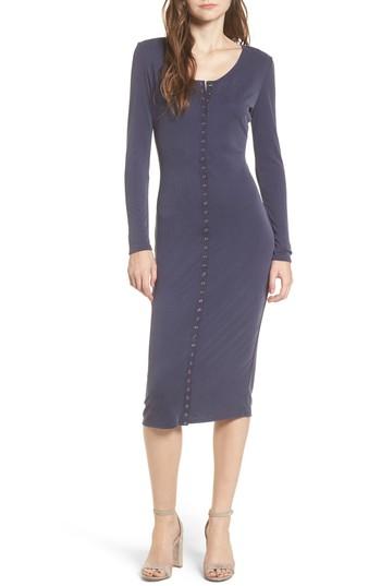 Women's Bp. Snap Front Henley Dress - Blue