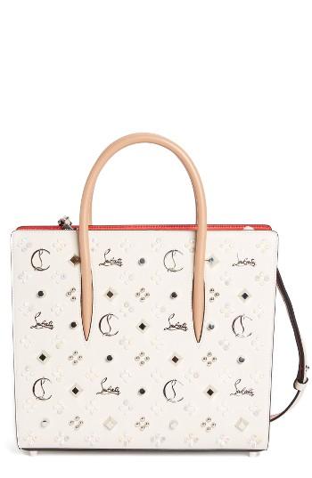 Christian Louboutin Medium Paloma Leather Tote - Beige