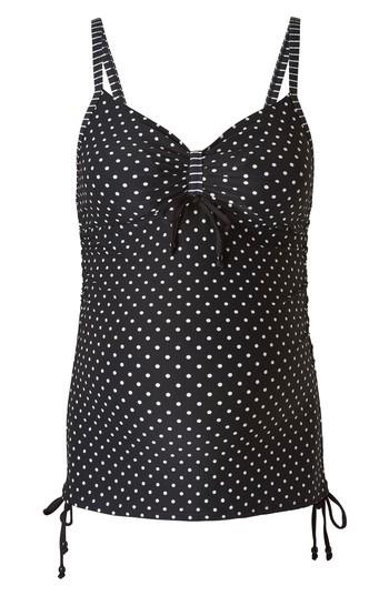 Women's Noppies Dot Maternity Tankini Top - Black