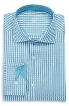 Men's Bugatchi Trim Fit Check Dress Shirt .5 - Blue/green