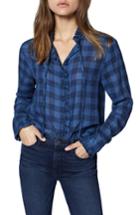 Women's Sanctuary Greyson Tie Neck Shirt - Blue