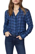 Women's Sanctuary Greyson Tie Neck Shirt - Blue