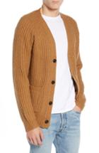 Men's French Connection Supersoft Wool Blend Cardigan, Size - Brown