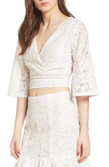 Women's 4si3nna Lace Crop Top - White