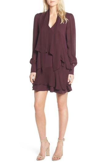 Women's Parker Kenji Tie Neck Dress - Burgundy