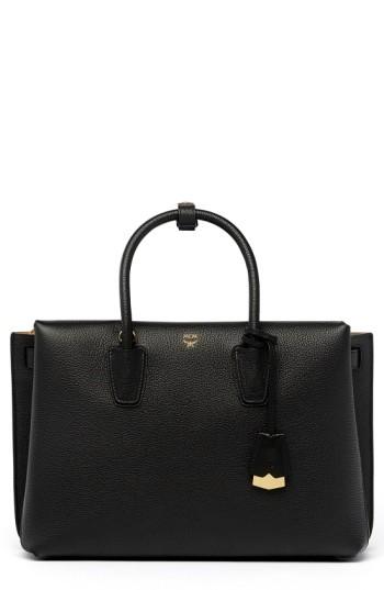 Mcm 'large Milla' Leather Tote - Black