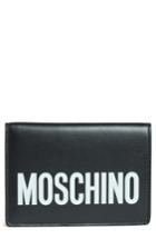 Moschino Logo Leather Passport Holder - White