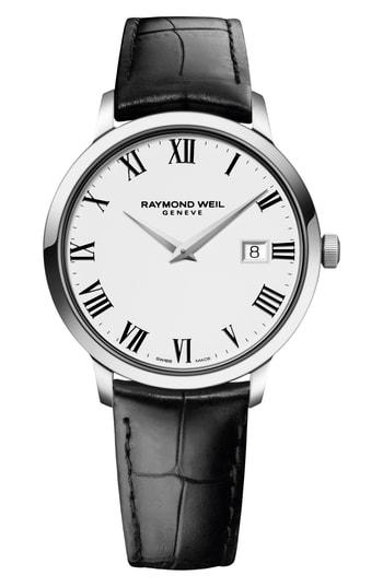 Women's Raymond Weil Toccata Leather Strap Watch, 39mm