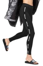 Women's Ivy Park Elastic Logo Mid Rise Leggings - Metallic
