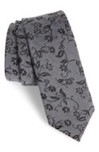 Men's Nordstrom Men's Shop Emerson Floral Wool & Silk Tie, Size - Grey