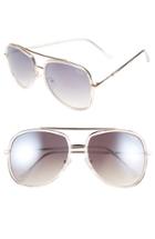 Women's Quay Australia 'needing Fame' 65mm Aviator Sunglasses - Clear/ Brown