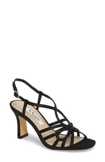 Women's Nina Amabel Crystal Embellished Sandal M - Black