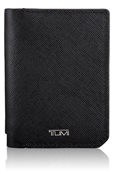 Men's Tumi 'mason' Embossed Calfskin Leather Wallet - Black