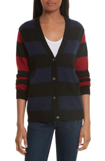 Women's Equipment Shelly Stripe Cashmere Cardigan - Black