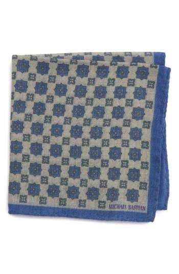 Men's Michael Bastian Medallion Pocket Square, Size - Grey