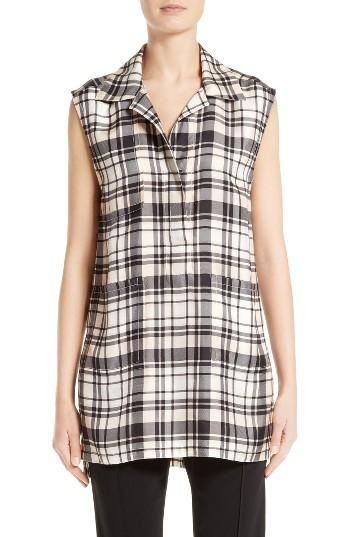 Women's Victor Alfaro Plaid Print Silk Tunic