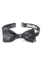 Men's Calibrate Plaid Silk Bow Tie, Size - Black