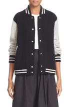 Women's Marc Jacobs Stripe Detail Wool & Cashmere Knit Varsity Jacket