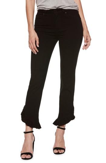 Women's Paige Transcend - Hoxton High Waist Ankle Straight Leg Jeans - Black