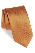 Men's Canali Solid Silk Tie, Size - Orange