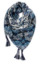 Women's Johnny Was Mocity Silk Scarf, Size - Blue