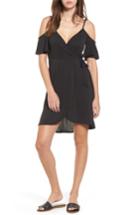 Women's Socialite Faux Wrap Cold Shoulder Dress