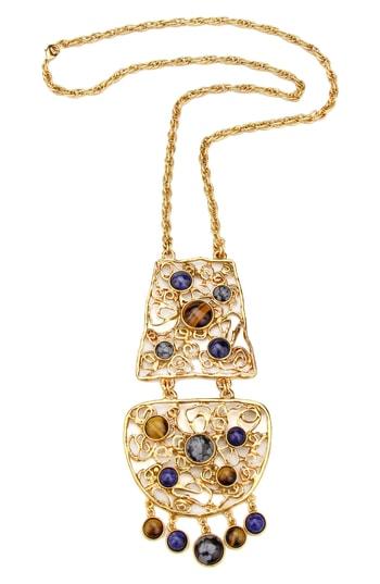 Women's Ben-amun Multicolor Golden Lace Long Pendant Necklace