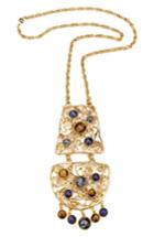 Women's Ben-amun Multicolor Golden Lace Long Pendant Necklace