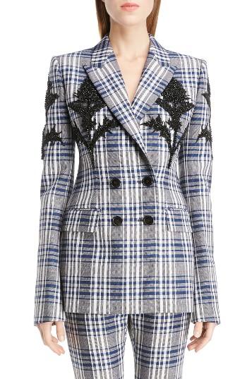 Women's Alexander Mcqueen Embellished Celtic Check Jacket