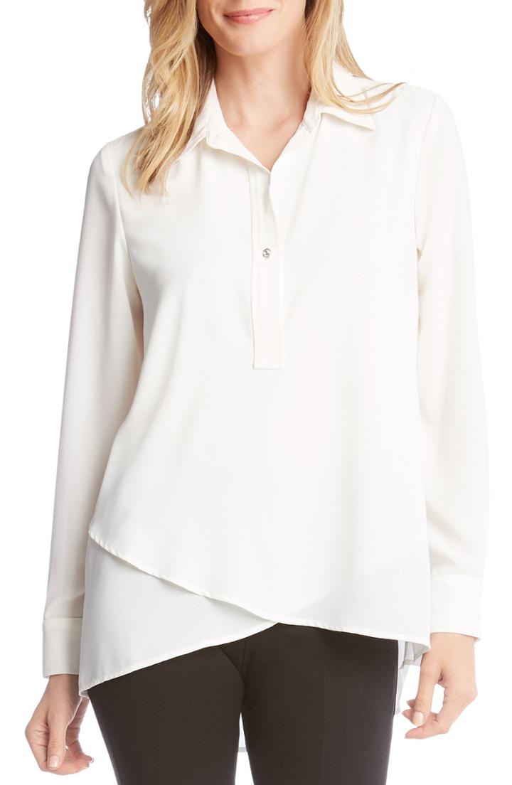 Women's Karen Kane Crossover Shirt - Ivory