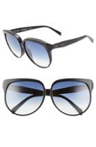 Women's Celine 63mm Oversize Cat Eye Sunglasses - Shiny Black/ Blue Gradient