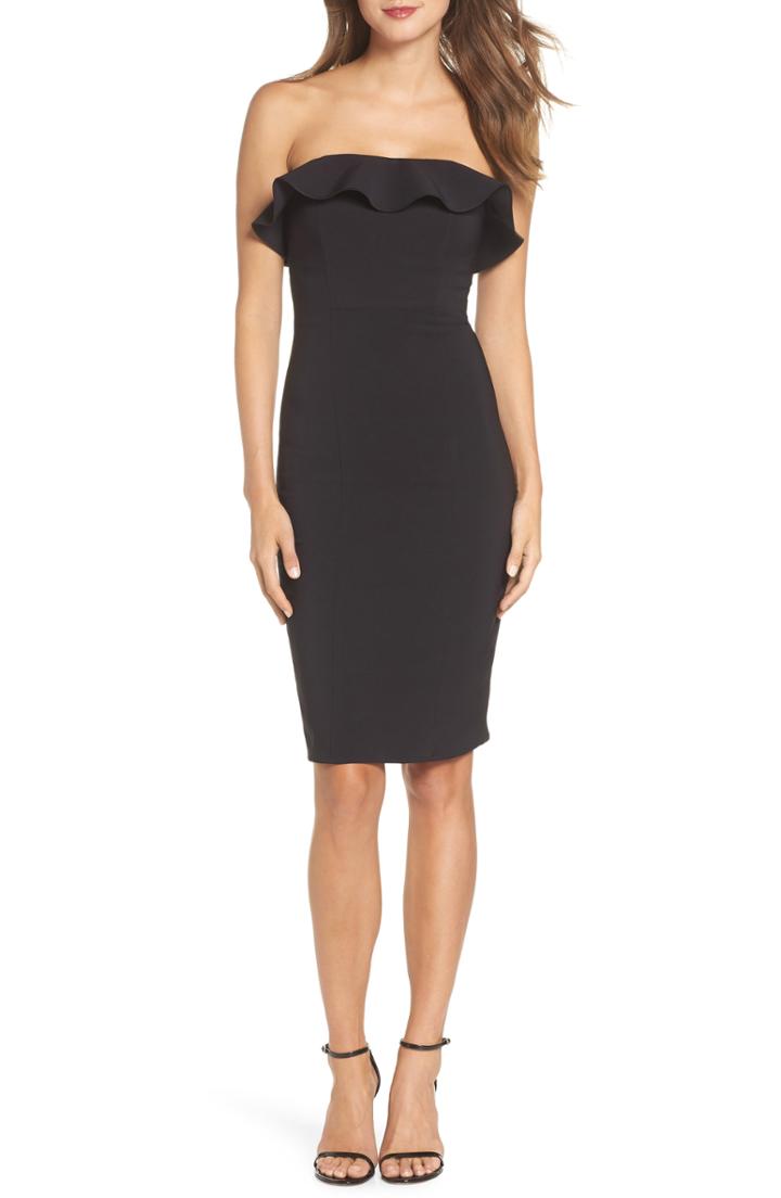Women's Maria Bianca Nero Strapless Ruffle Cocktail Dress