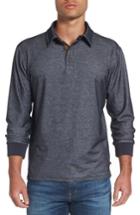 Men's Nifty Genius Nicolas Long Sleeve Polo, Size - Blue