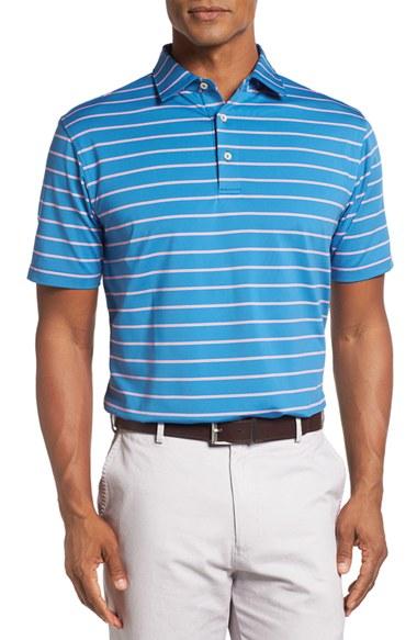 Men's Peter Millar Tradeshow Stripe Polo - Blue