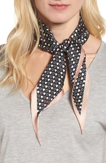 Women's Echo I Heart You Diamond Silk Scarf, Size - Black