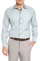 Men's David Donahue Regular Fit Plaid Sport Shirt, Size - Green