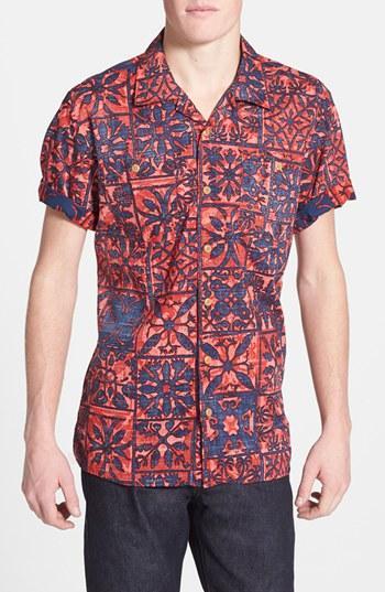 Volcom 'broha' Print Short Sleeve Shirt Chili Red