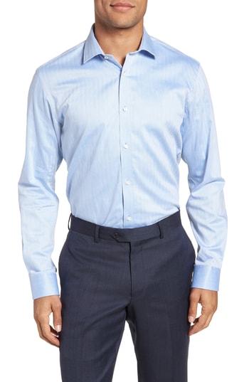 Men's Ted Baker London Queenyy Trim Fit Solid Dress Shirt .5 - 32/33 - Blue