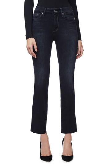 Women's Good American Good Straight High Waist Crop Jeans - Black